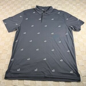 Oakley Hydrotech Golf Polo Shirt Mens XL All Over Print Short Sleeve  Gray